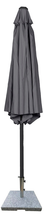 Parasoll med sveiv og tilt grå Ø300 x H247 cm - Sunlife